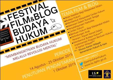 Festival Film dan Blog Budaya Hukum Tahun 2015
