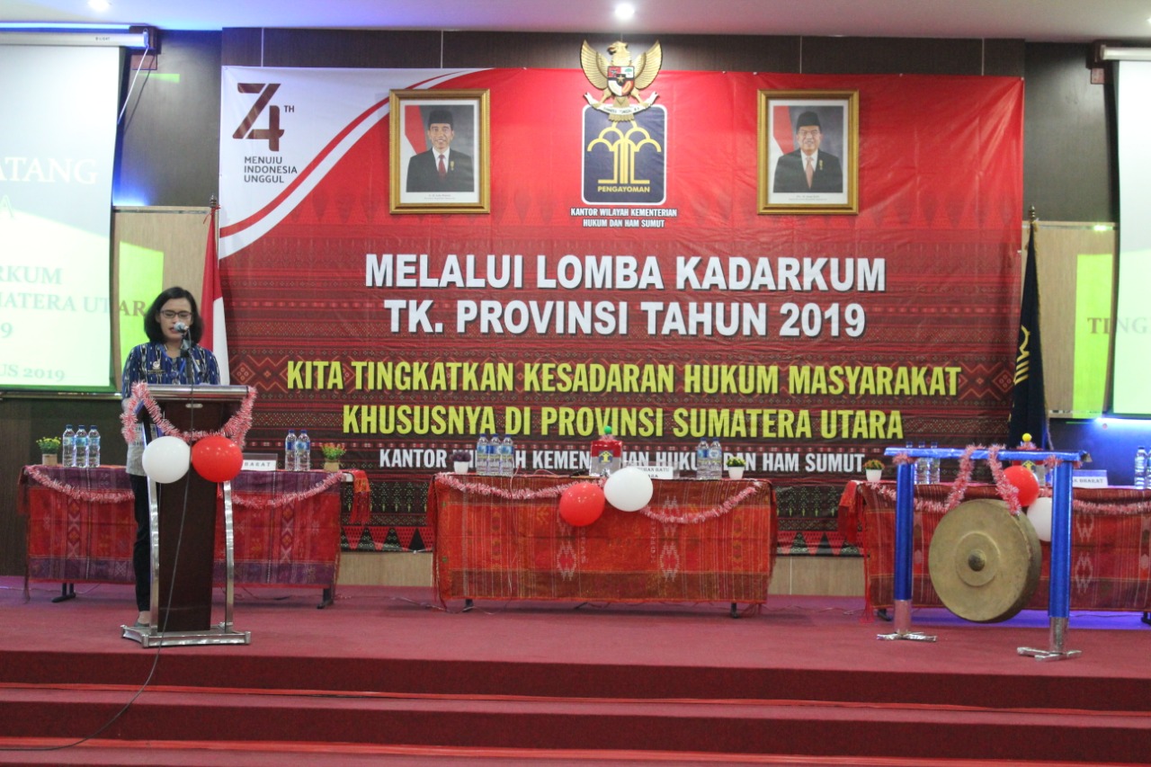 Buka Lomba Kadarkum Tingkat Provinsi, Kakanwil : Semoga Kesadaran Hukum Masyarakat Semakin Baik